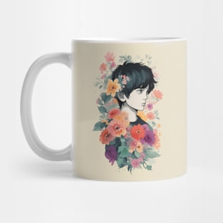 Watercolor Floral Boy Mug